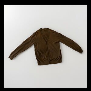 Brown V-Neck Cardigan 100% cotton